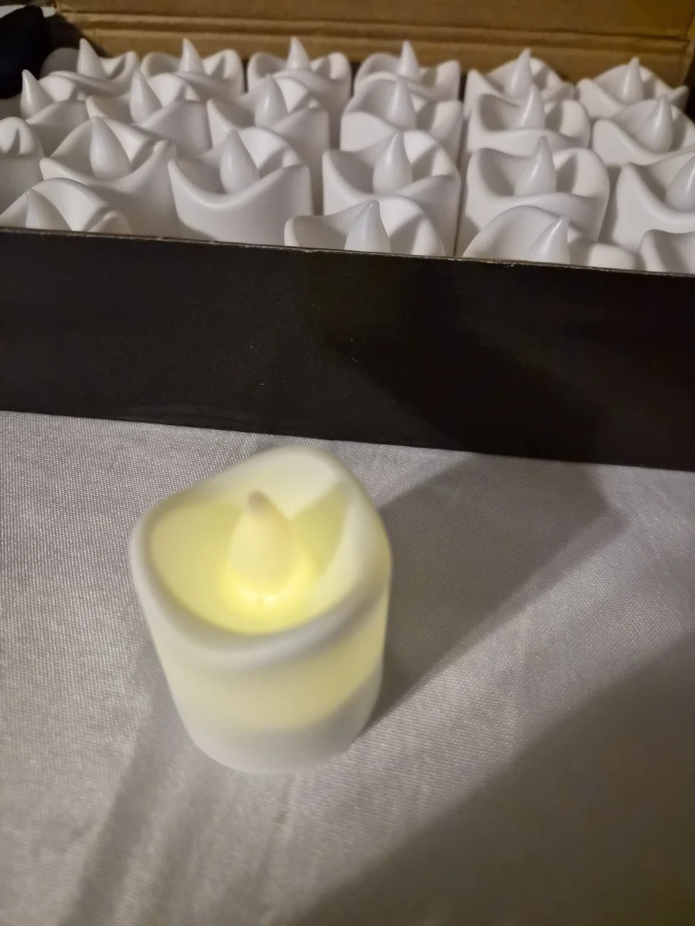 Battery Operated White LED Tea Light Candles - Pack of 24